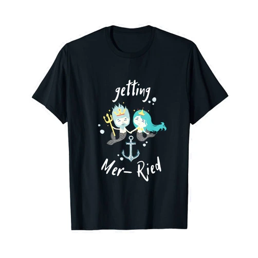 Bachelor Party Wedding Gift Ideas Mer-Ried - Married - Junggesellenabschied (D002-0052A) T-Shirt