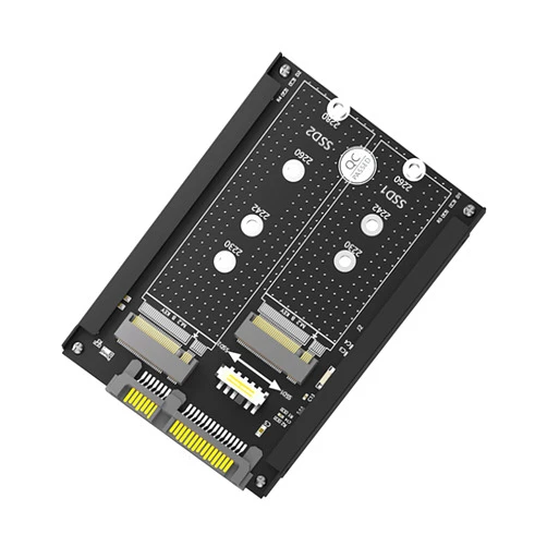 YUNLEI Two M.2 Bkey SSD to SATA3 Convert with Frame Bracket Support Full Size MSATA SSD MSATA Convert