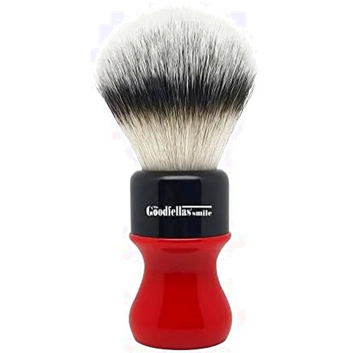 The Goodfellas' smile The Goodfellas Smile Synthetic Shaving Brush (Red Evil), Oversized 26 mm Brush Knot for a Fabulous Lather
