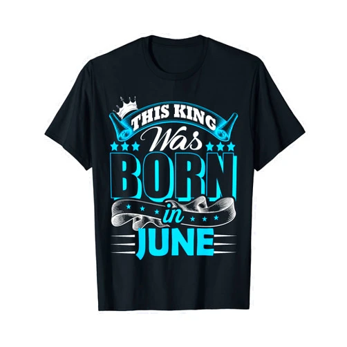 June Birthday King Gifts Tee's Signature Tees Mens June Birthday King Born In June Gemini Cancer Zodiac B'day T-Shirt