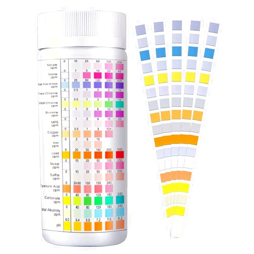 TRUEDIRECTION Water Testing Kits for Drinking Water - 16 Way Drinking and Well Water Test Kit - TRUEDIRECTION 100 Water Test Strips, Testing pH, Hardness, Chlorine, Lead, Iron, Copper, Nitrate, Nitrite