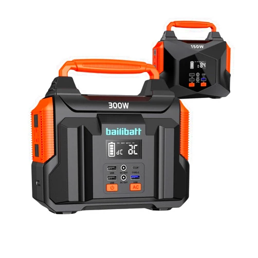 Bailibatt Portable Power Station Bundle 300W and 150W Generators for Home, Camping, and Emergency Use