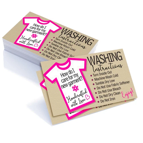 Lone Star Art Washing Instructions - Business Cards - 3.5
