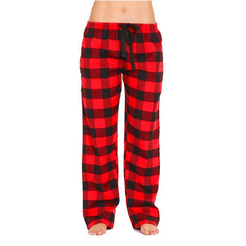 #followme Buffalo Plaid Flannel Pajama Pants for Women with Pockets