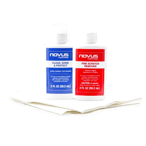 NOVUS-PK2-2 | Plastic Clean & Shine #1, Fine Scratch Remover #2 and Polish Mates Pack | 2 Ounce Bottles
