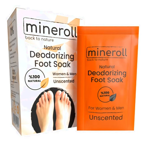 MINEROLL Natural Deodorizing Foot Soak, 100% Natural Alum, Crystal Salt Formula for Anti-Odor Foot Relief, Foot Bath, Therapeutic Foot Care SPA, Anti-fungal, Pedicure at Home, Chemical-Free and Vegan