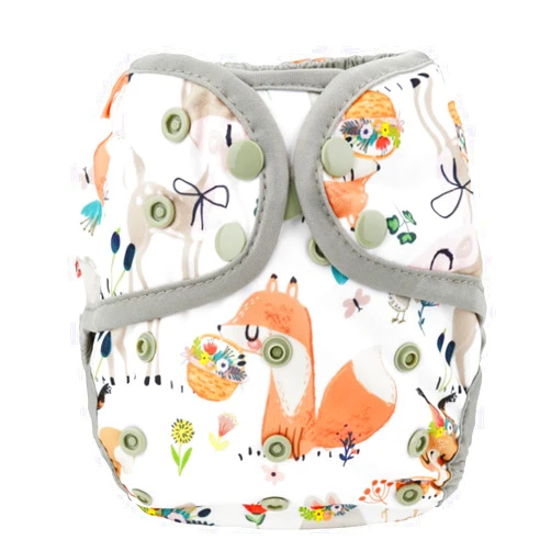 Sigzagor Baby Diaper Cover Nappy One Size 8lbs to 36lbs (Foxes Deers)