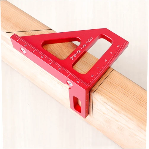 KETIPED Imperial 3D Multi-Angle Measuring Ruler,45/90 Degree Aluminum Alloy Woodworking Square Protractor, Miter Triangle Ruler High Precision Layout Measuring Tool for Engineer Carpenter,003R