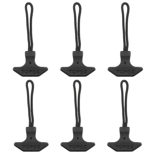 AYLIFU 6PCS Heavy Duty T-Zipper Pull Black TPU Zipper Pull Rope Backpack Zipper Puller for Backpacks Luggage Cooler Bag Sports Gear