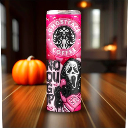 KEEPA KUP 20 oz halloween tumbler stainless steel, Halloween Tumblers, halloween tumbler 20oz, Spooky Drinkware, Halloween Themed Tumblers, halloween tumbler cups, Ghostface Tumbler (HALLOWEEN)