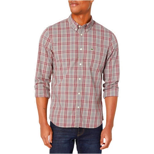 Lacoste Mens Check Print Stretch Shirt