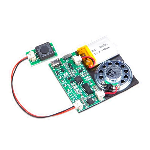 ZORZA 1Pcs 8MB Recordable PCB Sound Module with Speaker Press-Button Control Multi-Functional Downloadable Sound Module for DIY Greeting Cards Crafts Christmas & New Year Gifts