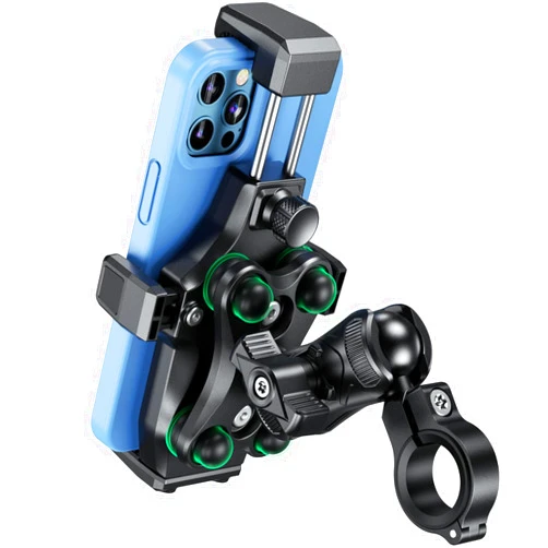 Kewig Motorcycle Phone Mount with Vibration Dampener & High-Speed Secure Lock, Newest Anti-Theft Phone Cradle Handlebar Cellphone Holder for Motorcycle Bike ATV/UTV Scooter Fit 4.7-7.2
