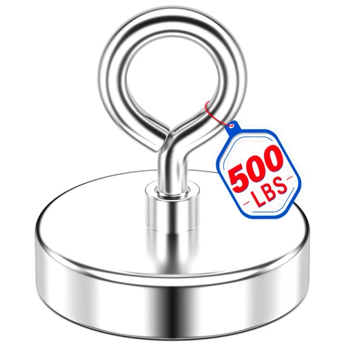 Niuknow Fishing Magnet, 500 lbs Pulling Force, 2.36 inch Rare Earth Magnet Heavy Duty, Strong Magnet with Durable Internal Thread for Magnetic Fishing, Treasure Hunting, and Metal Item Retrieval
