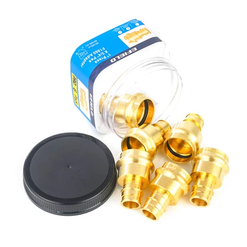 EFIELD Pro 6-Pack EFIELD 1 inch Copper Press X 3/4 inch PEX-A Expansion Coupling Brass Fittings Adapter For Copper and Pex Pipe Connection