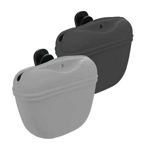 MGKSHADOW Dog Treat Pouch 2 Pack, Dog Treat Training Pouch, Silicone Pet Treat Bag BPA Free/Clip/Magnetic Dog Walk (Grey & Black)