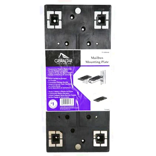 Gibraltar Mailboxes Black Plastic Mailbox Mounting Board 13-1/16 in. L