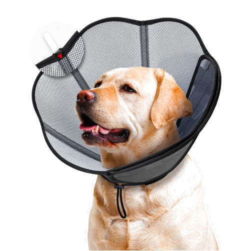 MIDOG Dog Cone Collar for Large Medium Dogs, Soft Dog Cone Alternative After Surgery, Adjustable Protective Pet Recovery Collar with PVC Fixing Strip, Lightweight E Collar to Stop Licking(Gray, XL)