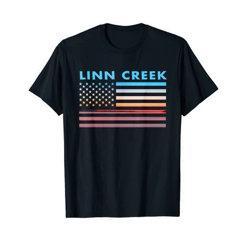 Linn Creek, MO Patriotic American Vintage Sunset American Flag Linn Creek, Missouri T-Shirt