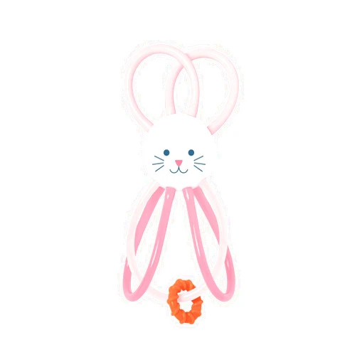 Manhattan Toy Zoo Animal Winkel Bunny Rabbit Multicolor Rattle & Sensory Teether for Baby and Toddler