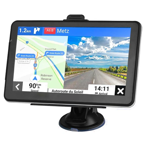 LEIENSI GPS Navigation for Car, Latest 2024 Map 7 inch Touch Screen Car GPS Navigator, Semi Trucker GPS Navigation System,Support Speed and Red Light Warning,Free Lifetime Updates Map
