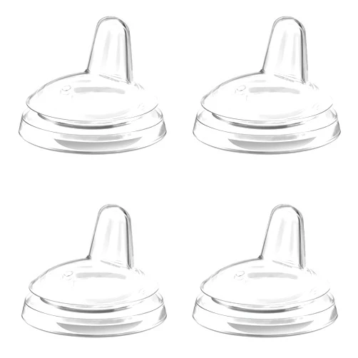 CHUBBIEE Sippy Spout Nipples for Philips Avent Natural Baby Bottles, My Grippy Spout Sippy Cup and Natural Trainer Sippy Cup, Food Grade Silicone, Variable Flow, 4 Count
