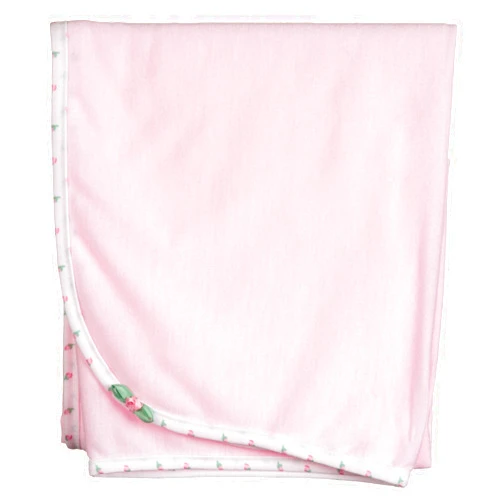 Laura Dare Baby Girls Pink Rosebud Jersey Blanket