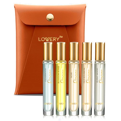 LOVERY Unisex Mini Perfumes for Women Perfume Gift Set, Fragrance for Men Cologne - 5 Assorted Woody Floral Women's Fragrances & Men's Fragrances Perfume Set, 10ml Large Bottle Samples Eau de Toilette Parfum