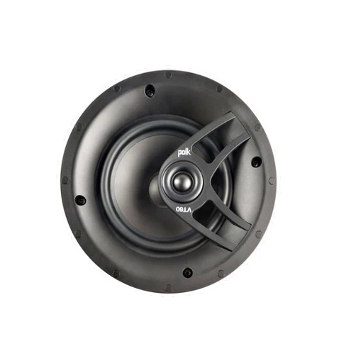 Polk Audio VT60 2-Way in-Ceiling Speaker (Single), Ideal for All Rooms, Including Damp and Humid Rooms Like Bathroom, Kitchen or Utility Area, Easy Installation, (White, Paintable) (Renewed)