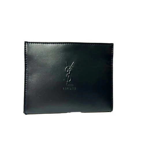 Yves Saint Laurent YSL Cosmetic Black Large Snap Pouch Makeup Bag YSL Fragrance Bag (8L X 6H X 3W) - Large