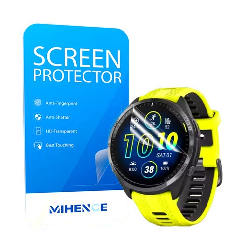 MIHENCE Compatible for Garmin Forerunner 965 Screen Protector, HD Full Coverage Invisible TPU Screen Protector Compatible for Forerunner 965 Smartwatch - 2023 (3PCS)