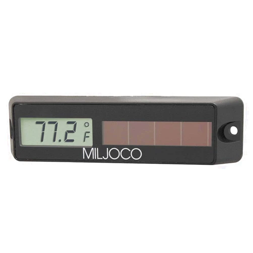 Miljoco CD104684-60BL Digital Indoor Equipment Monitoring Thermometer, -50 to 70C (-58 to 158F), High Accuracy, Solar Powered LCD Display