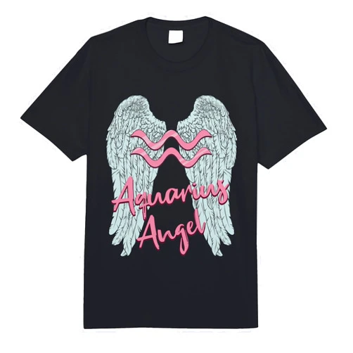 Aquarius Zodiac Sign Angel with Angel Wings Aquarius Angel Zodiac Sign with Angel Wings for Women Comfort Colors Adult Heavyweight T-Shirt