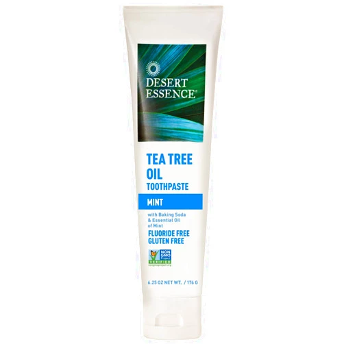 Desert Essence Tea Tree Oil Toothpaste - Mint - 6.25 Oz - Refreshing Taste - Deep Cleans Teeth & Gums - Helps Fight Plaque - Sea Salt - Pure Essential Oil - Baking Soda - Promotes Healthy Mouth