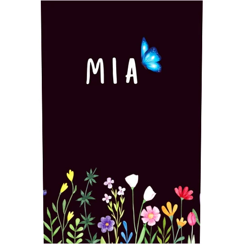 May K Studio Design MIA: Personalized Notebook With Name For MIA, Birthday Gift For Girls and Women, Ruled Notebook, Lined Journal, 120 pages