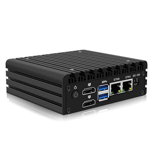 StoneStorm X86 P5 Fanless Mini PC Dual 2.5GbE i226-v LAN Ports Micro Firewall Router 12th Gen. N100 with DDR5 RAM, M.2 NVMe 2242/2280, Dual HDMI Display, 6 USB, Support AES-NI, Auto-power-on, WOL (Barebone)
