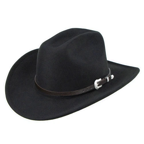 YCMI Classic Western-Cowboy-Hat Men Womens Wide Brim Cowgirl Hats Felt Fedora hat (S-M)