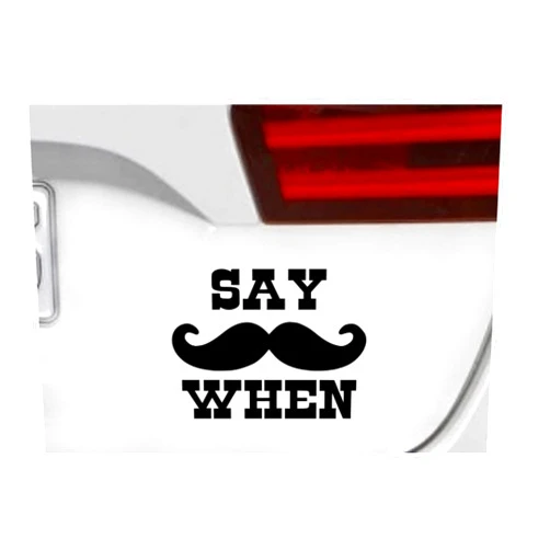 BAGACAY Say When Doc Holliday Mustache Cut Decal Bumper Sticker, Auto Graphics Car Side Decals Stickers Windows, Cars, Trucks, Laptops