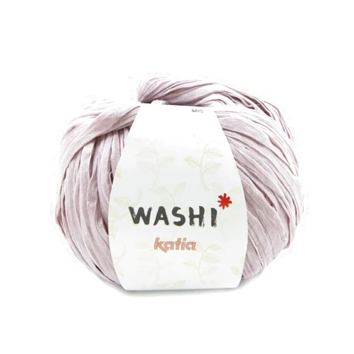 Lanas Katia Washi by Katia is a cotton ribbon in 100g skeins and 100m, for knitting with needles 8-12 or crochet 8-12. Color 139 Light Pink