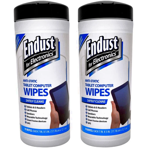 Endust For Electronics; Anti-Static Screen & Surface Cleaning Wipes; For Tablet, E-Reader, Monitor, Laptop, Phone, TV, and More; Pre-Moistened, Alcohol & Ammonia Free, 140 Wipes (Pack of 2)
