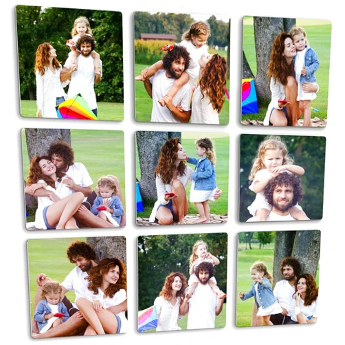 Custom Style Custom Photo Tiles, Personalized Mix Metal Tiles Picture Frames Stick on Wall, Picture Frames Collage Wall Decor Square Picture 8