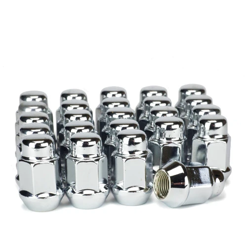 Excalibur Lug Nuts Bulge Acorn 7/16 Chrome 24 Pieces