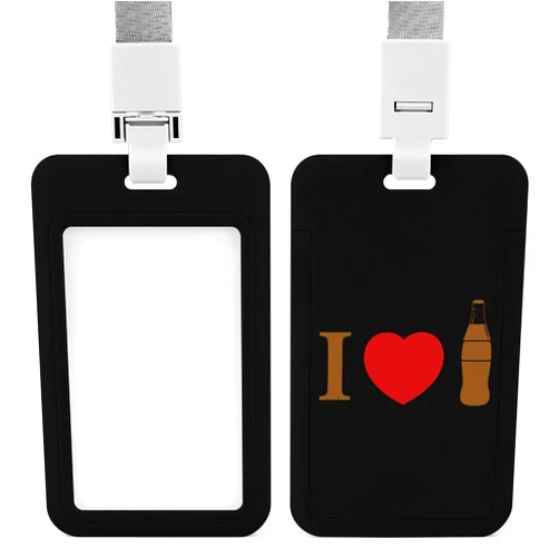 FunnyStar I Love Coke ID Badge Holder Fashionable Name Card Holders BadgeTag with Detachable Neck Lanyard