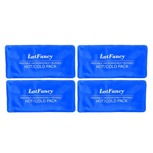LotFancy Ice Pack for Injuries, 4Pc, Reusable Hot Cold Pack for Therapy, Cooling or Heating Gel Pad for First Aid, Back, Shoulder, Neck, Head, Feet Pain Relief, 10.5 x 5 Inches