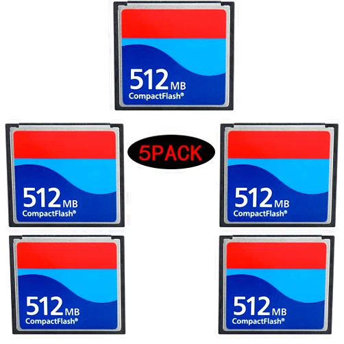 Zhongsir Five Pack 512MB CompactFlash Memory Card Digital Camera Card Industrial Grade Card