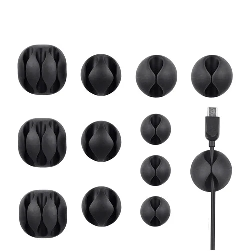 Avantree 12 Pack Long Lasting Cable Clips, Desktop Cord Holder Hider, Charging Cable Drop Organizer Management System for TV PC Laptop Home Office