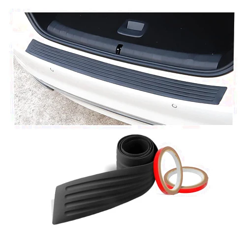 Fekey&JF Car Rear Bumper Protector Guard, Universal Black Rubber Anti-Scratch Abrasion Resistant Trunk Door Entry Guards Accessory Trim Cover for SUV, Cars, Car Exterior Accessories (Black/40.9