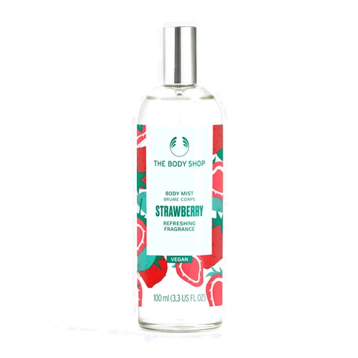 The Body Shop Strawberry Body Mist – Refreshes and Cools with a Sweet Fruity Scent – Vegan – 3.3 oz