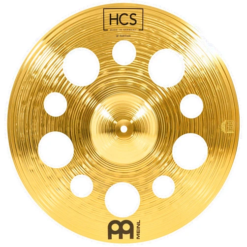 Meinl Cymbals HCS 18” Trash Crash Cymbal with Holes for Drum Set — MADE IN GERMANY — Traditional Medium Brass, 2-YEAR WARRANTY