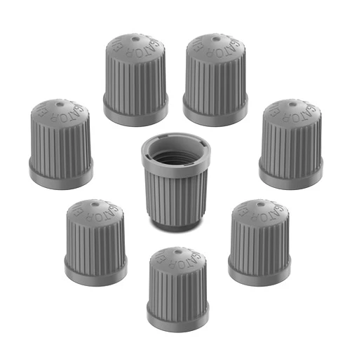 Prime Ave TPMS Tire Valve Caps (8-Pack) Alligator EHA Secure Air Pressure Gray Valve Stem Caps Compatible with Audi, BMW, Mercedes, Porsche, Tesla, VW & More (Made in Germany)